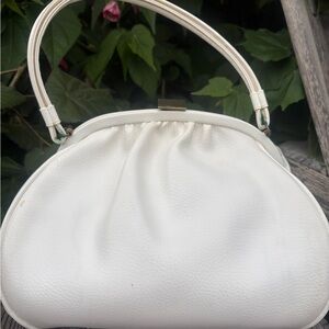 Chic White Leather Shoulder Bag